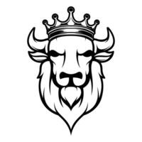 Buffalo King Outline Version vector