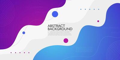 Colorful purple and blue gradient geometric business banner wave design. Creative banner design with wave shapes and lines for template. Simple white horizontal banner. Eps10 vector