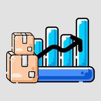 shipping chart goes up vector