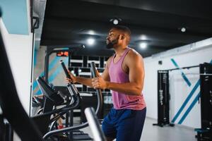 african american man in the gym. photo