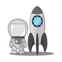 illustration of rocket and astronaut vector