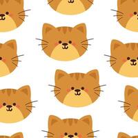 sin costura modelo dibujos animados gatos linda animal fondo de pantalla ilustración para regalo envolver papel vector