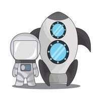 illustration of rocket and astronaut vector