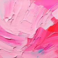 AI generated Abstract pink background of oil paint strokes photo