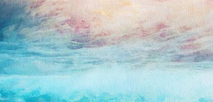 Tranquil Blue, Abstract Watercolor Background Paper Texture. photo