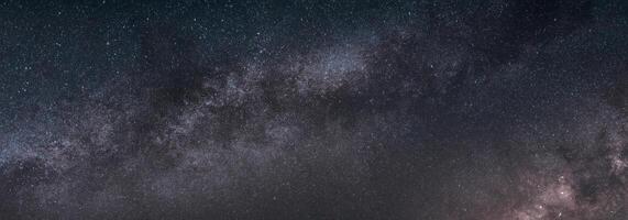 Starry Night Sky with Milky Way Galaxy, Natural Panoramic Background photo