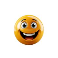 ai gegenereerd grijnzend gezicht emoji PNG