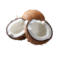 ai généré noix de coco fruit, noix de coco fruit png, noix de coco fruit avec transparent Contexte png