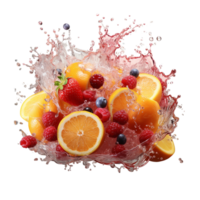 ai généré fruit jus éclaboussure, fruit jus éclaboussure png