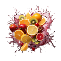 ai generiert Obst Saft Spritzen, Obst Saft Spritzen png