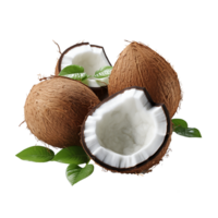 ai generato Noce di cocco frutta, Noce di cocco frutta png, Noce di cocco frutta con trasparente sfondo png