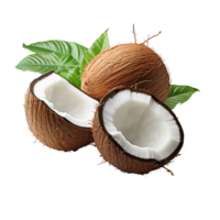 ai generato Noce di cocco frutta, Noce di cocco frutta png, Noce di cocco frutta con trasparente sfondo png