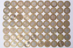 Various Indian ten rupee coins obverse coin texture background photo