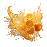 ai generado naranja jugo chapoteo, naranja jugo chapoteo png