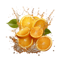 ai generado naranja jugo chapoteo, naranja jugo chapoteo png