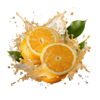 ai genererad orange juice stänk, orange juice stänk png