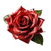 ai gegenereerd roos, roos png, roos rood bloem png, roos met transparant achtergrond png