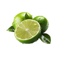 ai generato lime fetta, lime fetta png, lime fetta con trasparente sfondo png