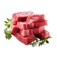 ai gerado cru carne fatias, cru carne fatias png, cru carne fatias com transparente fundo png