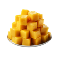 ai generiert Mango Würfel, Mango Würfel png, Mango Würfel mit transparent Hintergrund png