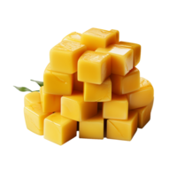 ai generiert Mango Würfel, Mango Würfel png, Mango Würfel mit transparent Hintergrund png