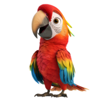 AI generated 3D Cartoon Parrot Logo Illustration No Background Perfect for Print on Demand png