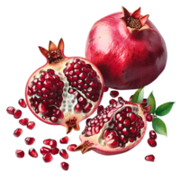 AI generated Pomegranate No Background Perfect for Print on Demand png