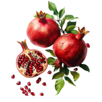 AI generated Pomegranate No Background Perfect for Print on Demand png