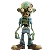 AI generated 3D Cartoon Zombie Logo Illustration No Background Perfect for Print on Demand png