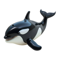 AI generated 3D Cartoon Killer Whale Orca No Background Perfect for Print on Demand png