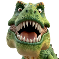 AI generated 3D Cartoon T Rex Dinosaur No Background Perfect for Print on Demand png