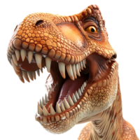 AI generated 3D Cartoon T Rex Dinosaur No Background Perfect for Print on Demand png