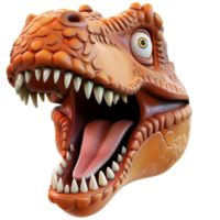 ai gerado 3d desenho animado t rex dinossauro não fundo perfeito para impressão em exigem png