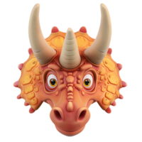 ai generiert 3d Karikatur Triceratops Logo Illustration Nein Hintergrund perfekt zum drucken auf Nachfrage png