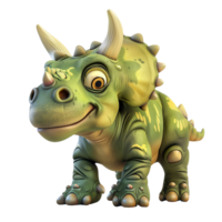 AI generated 3D Cartoon Triceratops Logo Illustration No Background Perfect for Print on Demand png