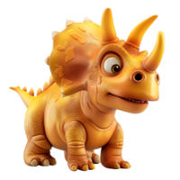 AI generated 3D Cartoon Triceratops Logo Illustration No Background Perfect for Print on Demand png
