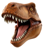 ai gerado 3d desenho animado t rex dinossauro não fundo perfeito para impressão em exigem png