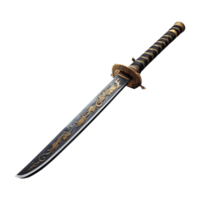 AI generated Katana japanese sword isolated on transparent background png