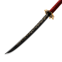 AI generated Katana japanese sword isolated on transparent background png