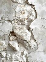 AI generated A huge crack on an old white stone wall texture. High quality. AI Generative photo