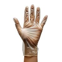 AI generated Hand in transparent disposable glove isolated on white background. High-resolution. AI Generative photo
