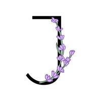 Lavender blossom violet little flower alphabet for design of card or invitation. Vector illustrations, isolated on white background for summer floral gesign