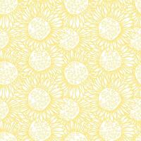 Sunflower head flower seamless pattern for textile or surface. Vector background