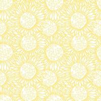 Sunflower head flower seamless pattern for textile or surface. Vector background