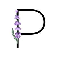 lavanda florecer Violeta pequeño flor alfabeto para diseño de tarjeta o invitación. vector ilustraciones, aislado en blanco antecedentes para verano floral Gesign