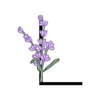 lavanda florecer Violeta pequeño flor alfabeto para diseño de tarjeta o invitación. vector ilustraciones, aislado en blanco antecedentes para verano floral Gesign