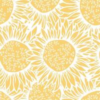 Sunflower head flower seamless pattern for textile or surface. Vector background