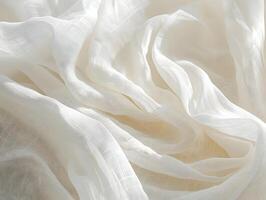 AI generated White linen fabric texture. High-resolution. AI Generative photo