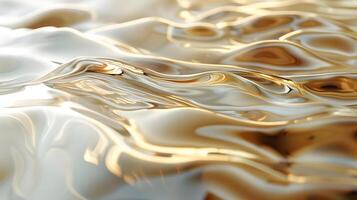 AI generated Abstract fluid shiny gold wave shapes close up background. High quality. AI Generative photo