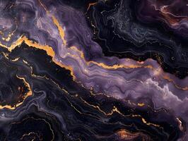 AI generated A purple and black marble texture with gold parts. Abstract background. High quality. AI Generative photo